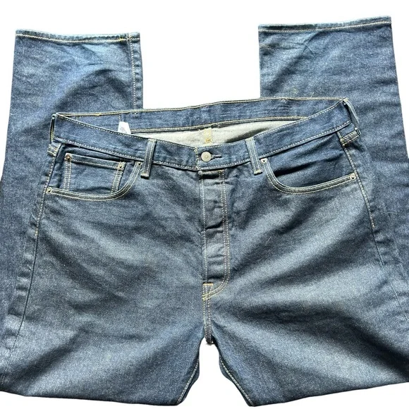 Mens Levi's 501 Blue Jeans - Picture 3 of 6